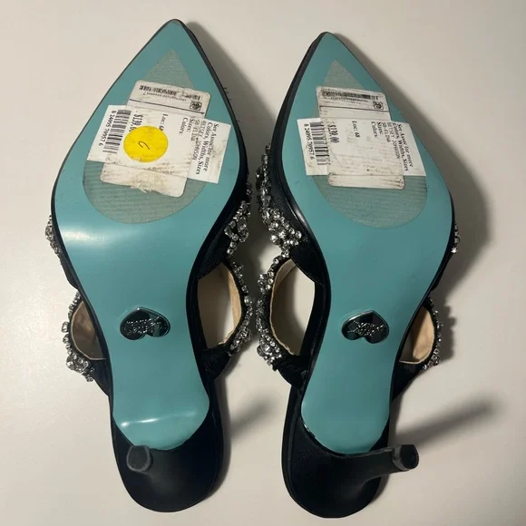 Betsey Johnson Blue Elina Evening Slip On Pumps Mule Heels - Picture 10 of 10